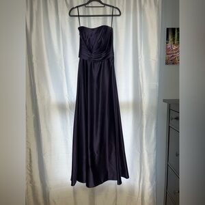 Allure Bridal Floor Length Satin Bridesmaid Dress